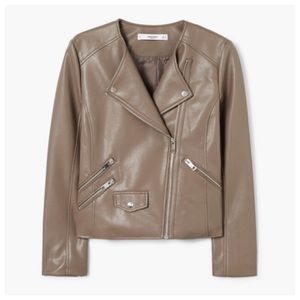 Mango MNG Faux Leather Taupe Jacket S